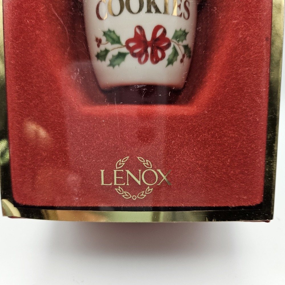 Lenox Porcelain Hanging Jar Ornament, White/Gold Holly Christmas #6119077 - Picture 2 of 13
